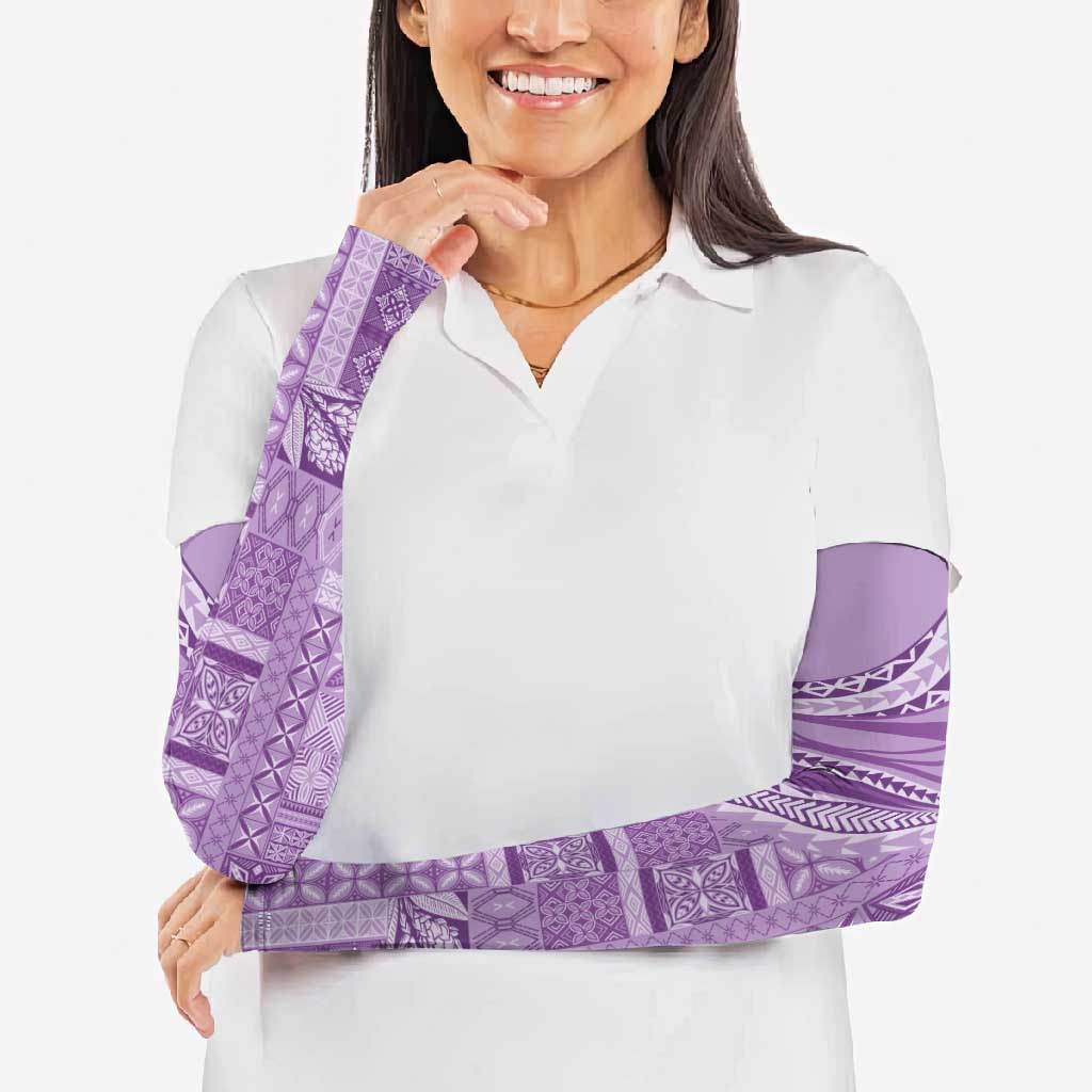 Pasifika Women's Day - Samoa Siapo Malu Tattoo Inspired Arm Sleeves Lavender