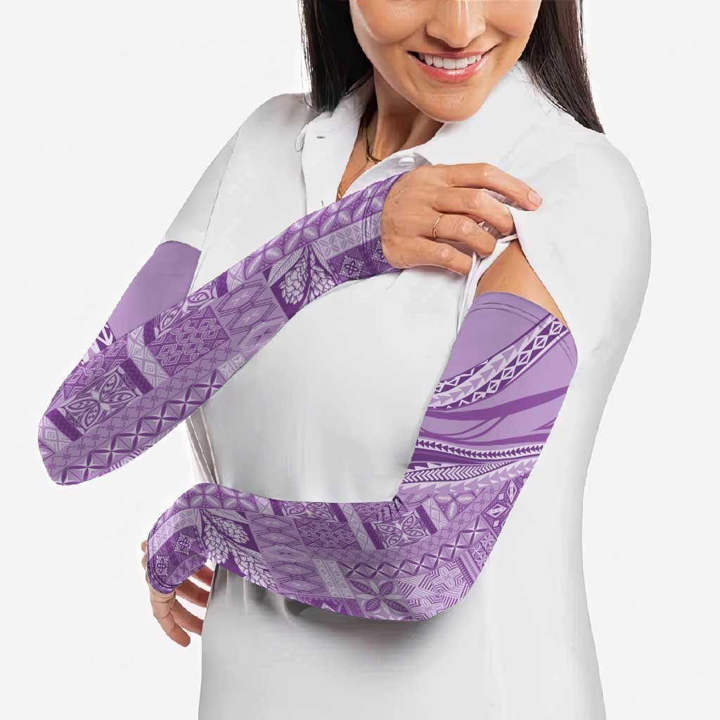 Pasifika Women's Day - Samoa Siapo Malu Tattoo Inspired Arm Sleeves Lavender