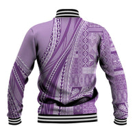 Pasifika Women's Day - Samoa Siapo Malu Tattoo Inspired Baseball Jacket Lavender LT7 - Polynesian Pride