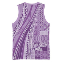Pasifika Women's Day - Samoa Siapo Malu Tattoo Inspired Basketball Jersey Lavender LT7 - Polynesian Pride
