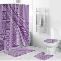 Pasifika Women's Day - Samoa Siapo Malu Tattoo Inspired Bathroom Set Lavender LT7 Bathroom Set (4 pcs) Lavender - Polynesian Pride