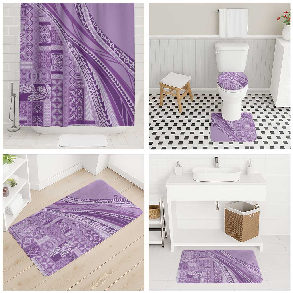 Pasifika Women's Day - Samoa Siapo Malu Tattoo Inspired Bathroom Set Lavender LT7 - Polynesian Pride