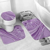 Pasifika Women's Day - Samoa Siapo Malu Tattoo Inspired Bathroom Set Lavender LT7 Mat Set Only (3 pcs) One Size Lavender - Polynesian Pride