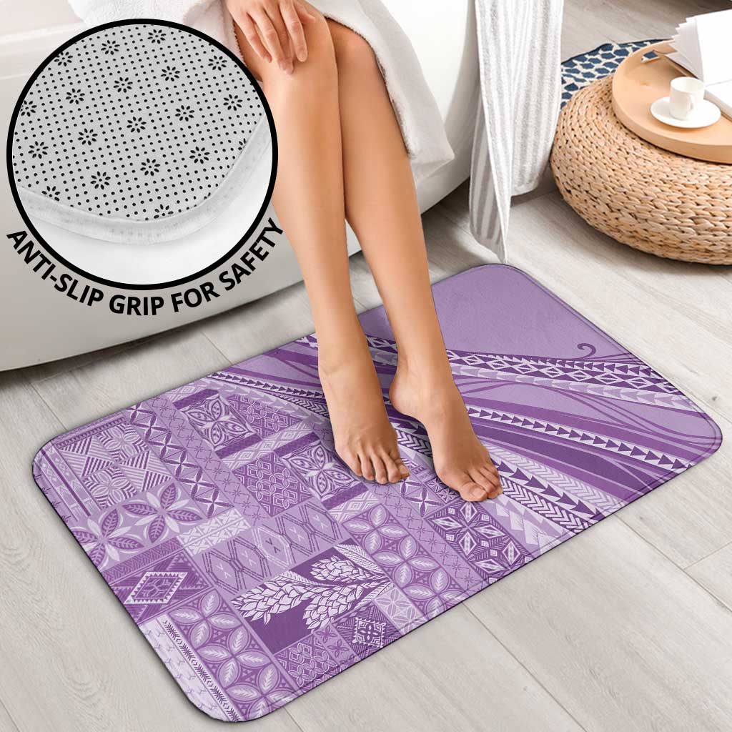 Pasifika Women's Day - Samoa Siapo Malu Tattoo Inspired Bathroom Set Lavender LT7 - Polynesian Pride