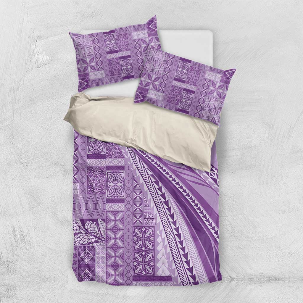 Pasifika Women's Day - Samoa Siapo Malu Tattoo Inspired Bedding Set Lavender LT7 US Twin 172cm x 218cm Lavender - Polynesian Pride