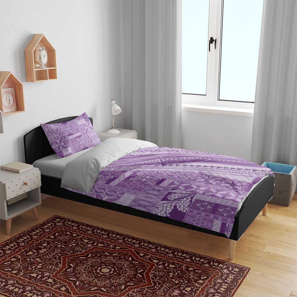 Pasifika Women's Day - Samoa Siapo Malu Tattoo Inspired Bedding Set Lavender LT7 - Polynesian Pride