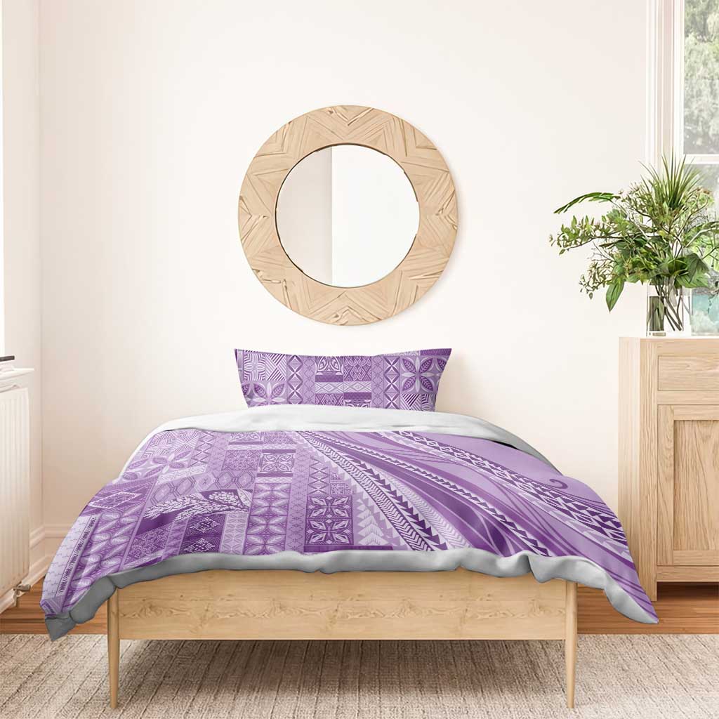 Pasifika Women's Day - Samoa Siapo Malu Tattoo Inspired Bedding Set Lavender LT7 - Polynesian Pride