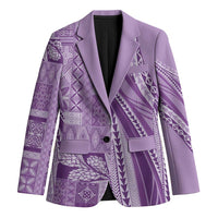 Pasifika Women's Day - Samoa Siapo Malu Tattoo Inspired Blazer Lavender LT7 Unisex Lavender - Polynesian Pride
