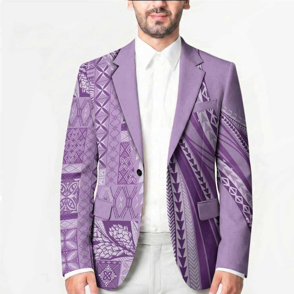Pasifika Women's Day - Samoa Siapo Malu Tattoo Inspired Blazer Lavender LT7 - Polynesian Pride
