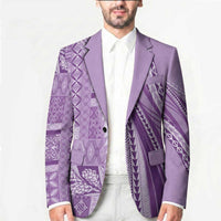 Pasifika Women's Day - Samoa Siapo Malu Tattoo Inspired Blazer Lavender LT7 - Polynesian Pride