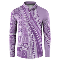 Pasifika Women's Day - Samoa Siapo Malu Tattoo Inspired Button Sweatshirt Lavender LT7 Lavender - Polynesian Pride
