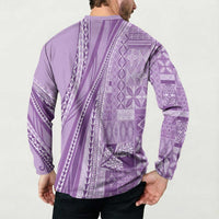 Pasifika Women's Day - Samoa Siapo Malu Tattoo Inspired Button Sweatshirt Lavender LT7 - Polynesian Pride