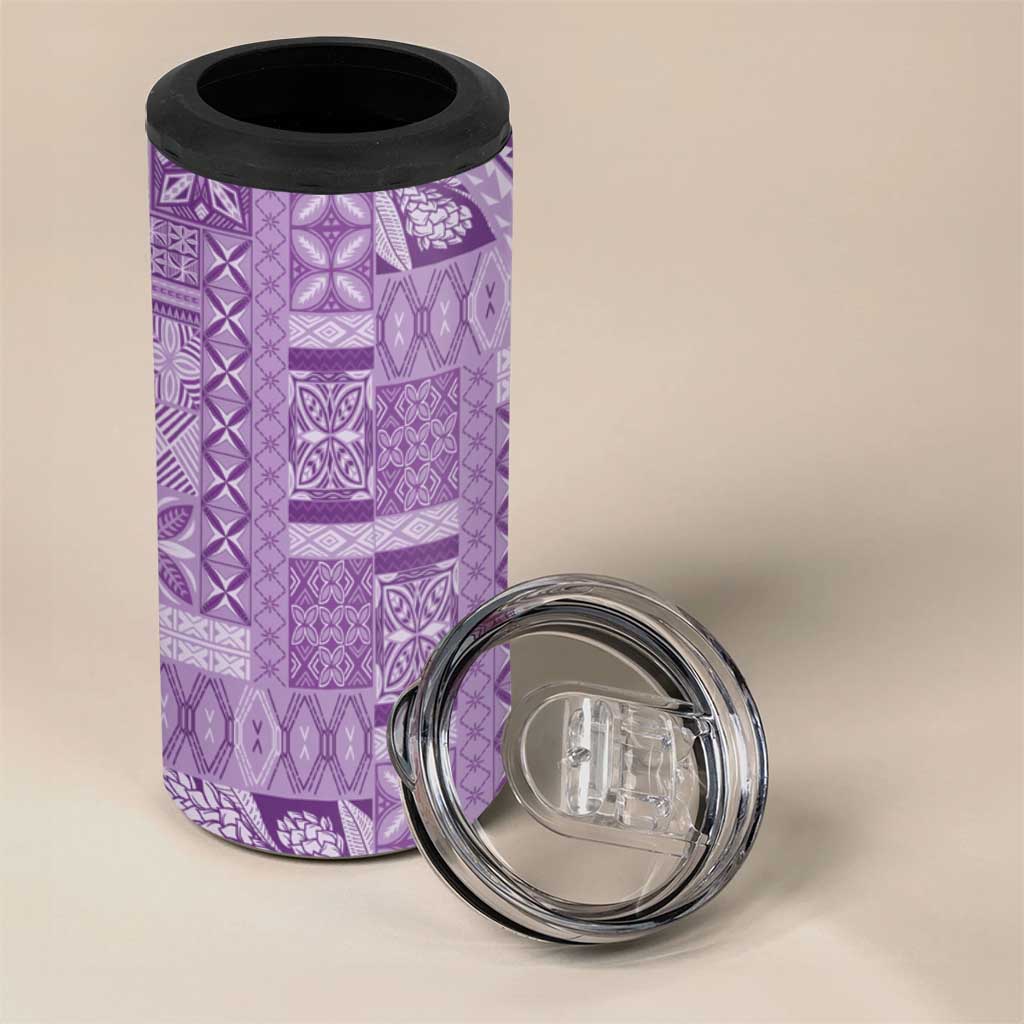 Pasifika Women's Day - Samoa Siapo Malu Tattoo Inspired 4 in 1 Can Cooler Tumbler Lavender LT7 - Polynesian Pride