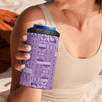 Pasifika Women's Day - Samoa Siapo Malu Tattoo Inspired 4 in 1 Can Cooler Tumbler Lavender LT7 - Polynesian Pride
