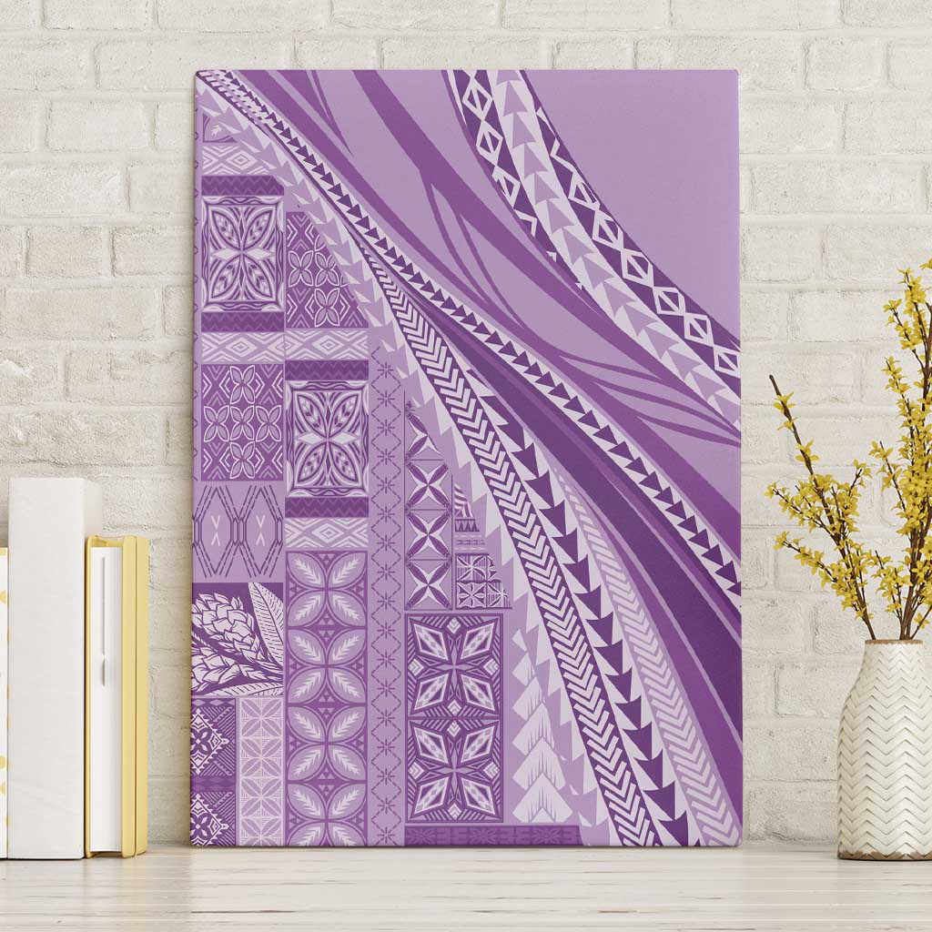 Pasifika Women's Day - Samoa Siapo Malu Tattoo Inspired Canvas Wall Art Lavender LT7 Without Frame Lavender - Polynesian Pride
