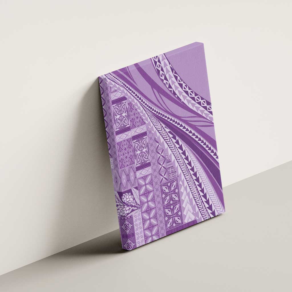 Pasifika Women's Day - Samoa Siapo Malu Tattoo Inspired Canvas Wall Art Lavender LT7 - Polynesian Pride