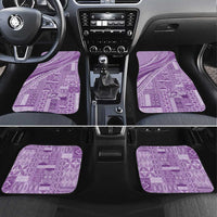 Pasifika Women's Day - Samoa Siapo Malu Tattoo Inspired Car Mats Lavender LT7 Set 4pcs Lavender - Polynesian Pride