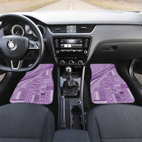 Pasifika Women's Day - Samoa Siapo Malu Tattoo Inspired Car Mats Lavender LT7 Set 2pcs - Front Lavender - Polynesian Pride