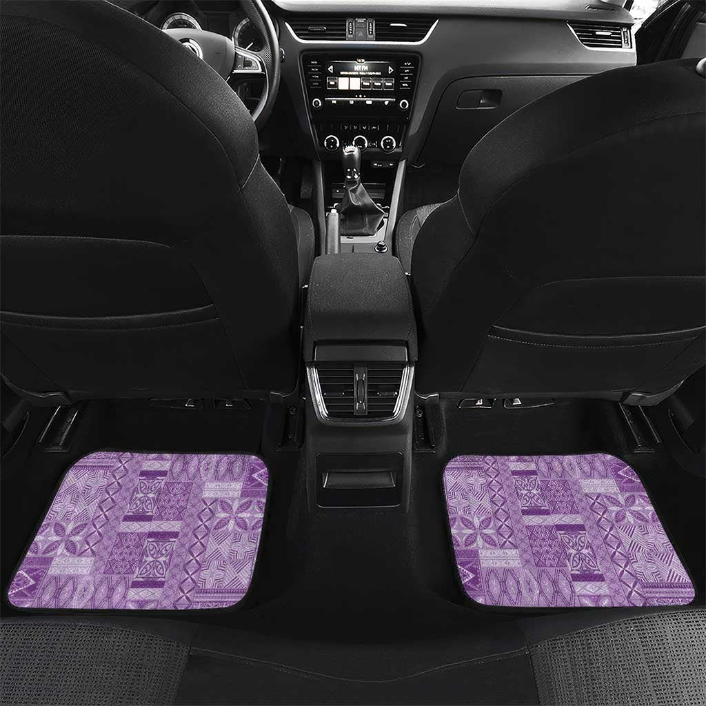 Pasifika Women's Day - Samoa Siapo Malu Tattoo Inspired Car Mats Lavender LT7 Set 2pcs - Back Lavender - Polynesian Pride