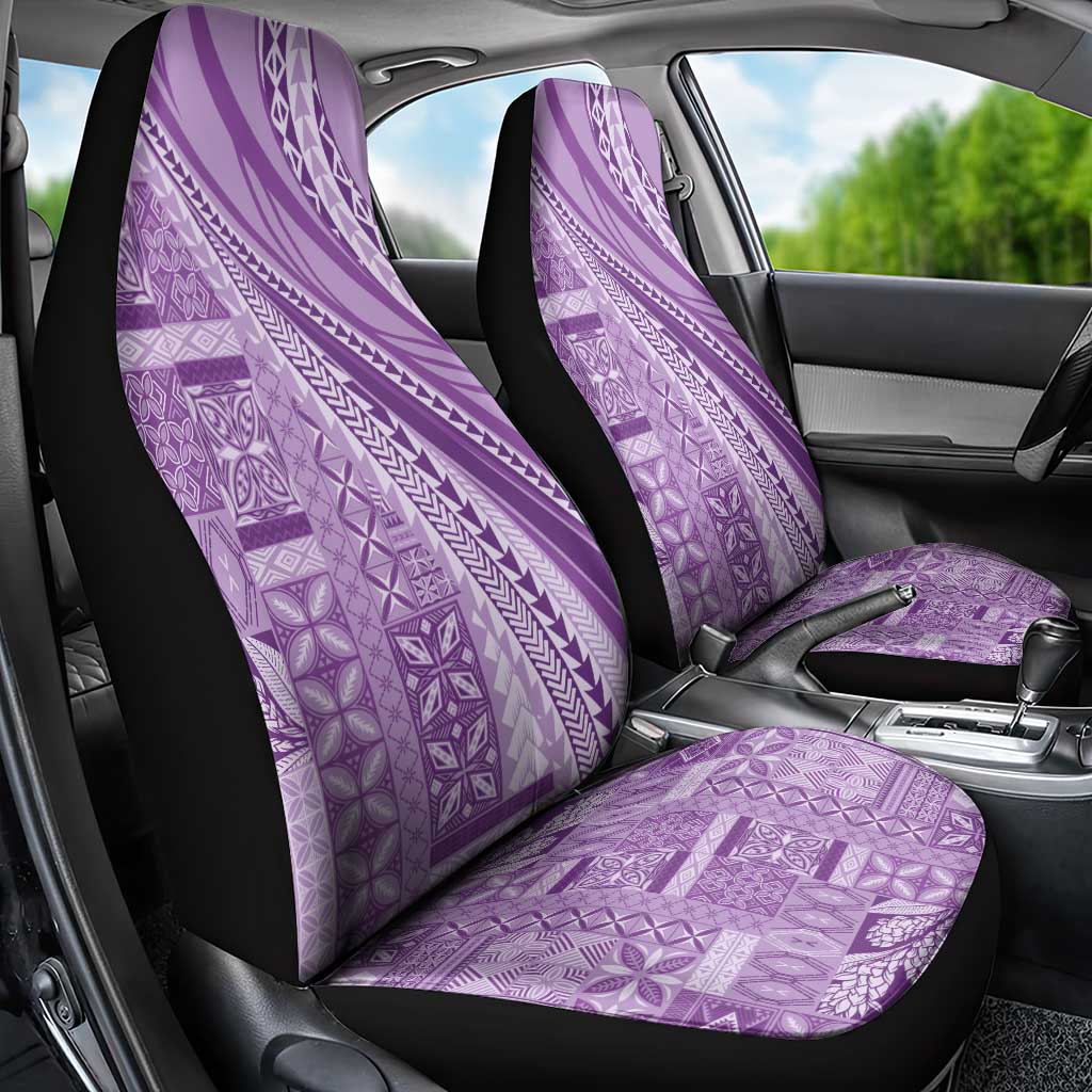 Pasifika Women's Day - Samoa Siapo Malu Tattoo Inspired Car Seat Cover Lavender LT7 - Polynesian Pride