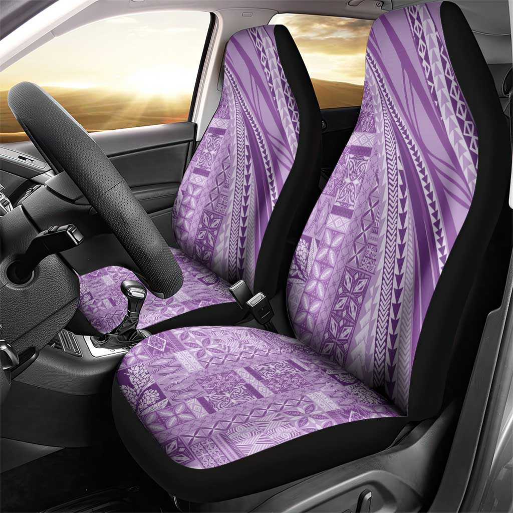 Pasifika Women's Day - Samoa Siapo Malu Tattoo Inspired Car Seat Cover Lavender LT7 - Polynesian Pride