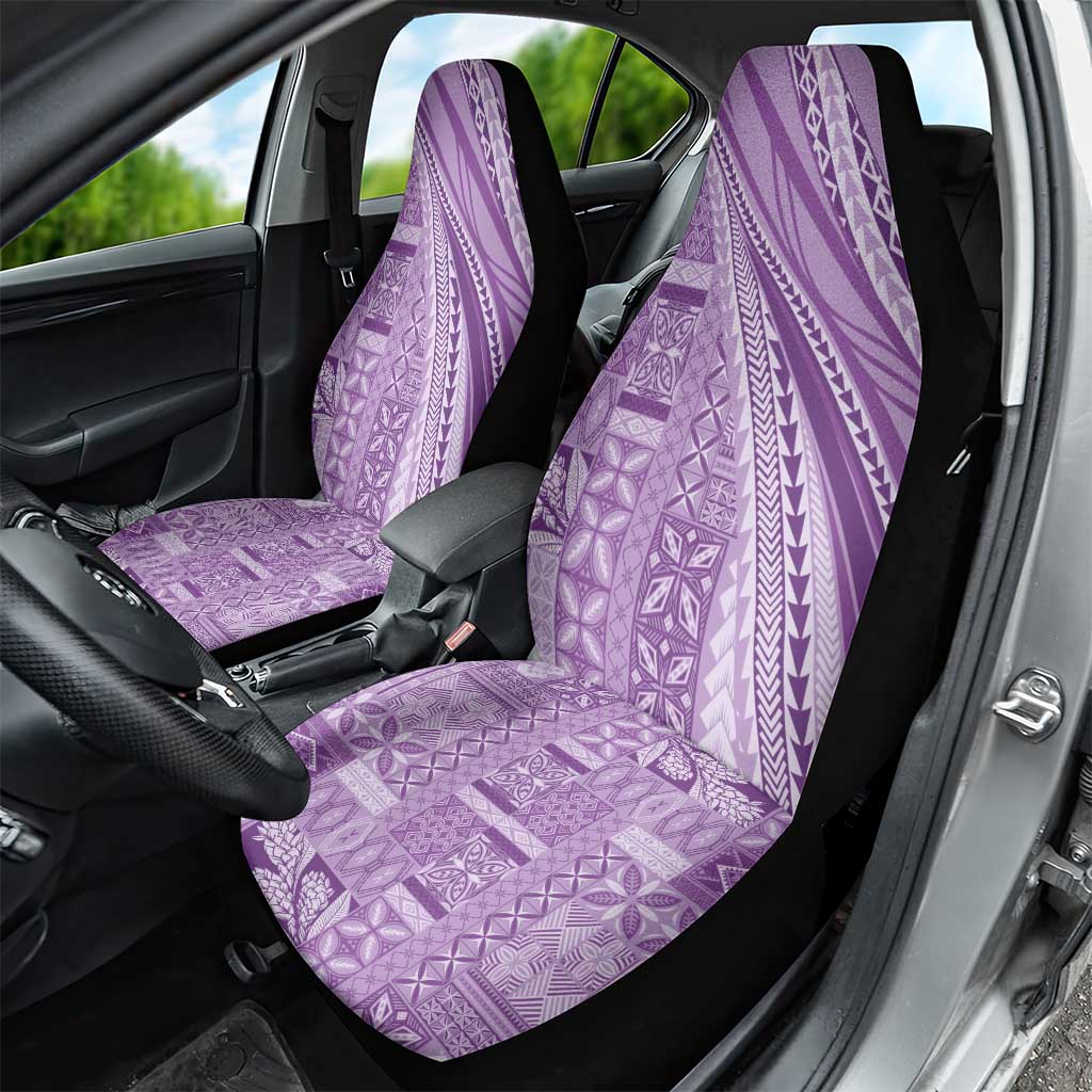 Pasifika Women's Day - Samoa Siapo Malu Tattoo Inspired Car Seat Cover Lavender LT7 - Polynesian Pride