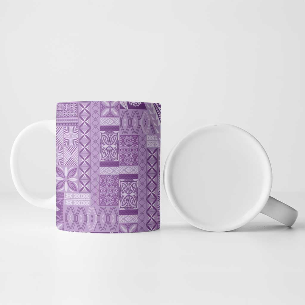 Pasifika Women's Day - Samoa Siapo Malu Tattoo Inspired Ceramic Mug Lavender LT7 - Polynesian Pride