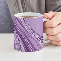 Pasifika Women's Day - Samoa Siapo Malu Tattoo Inspired Ceramic Mug Lavender LT7 - Polynesian Pride