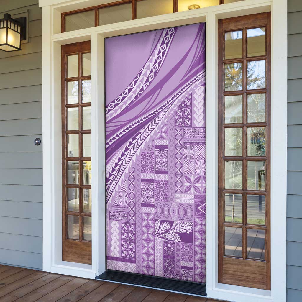 Pasifika Women's Day - Samoa Siapo Malu Tattoo Inspired Door Cover Lavender LT7 - Polynesian Pride