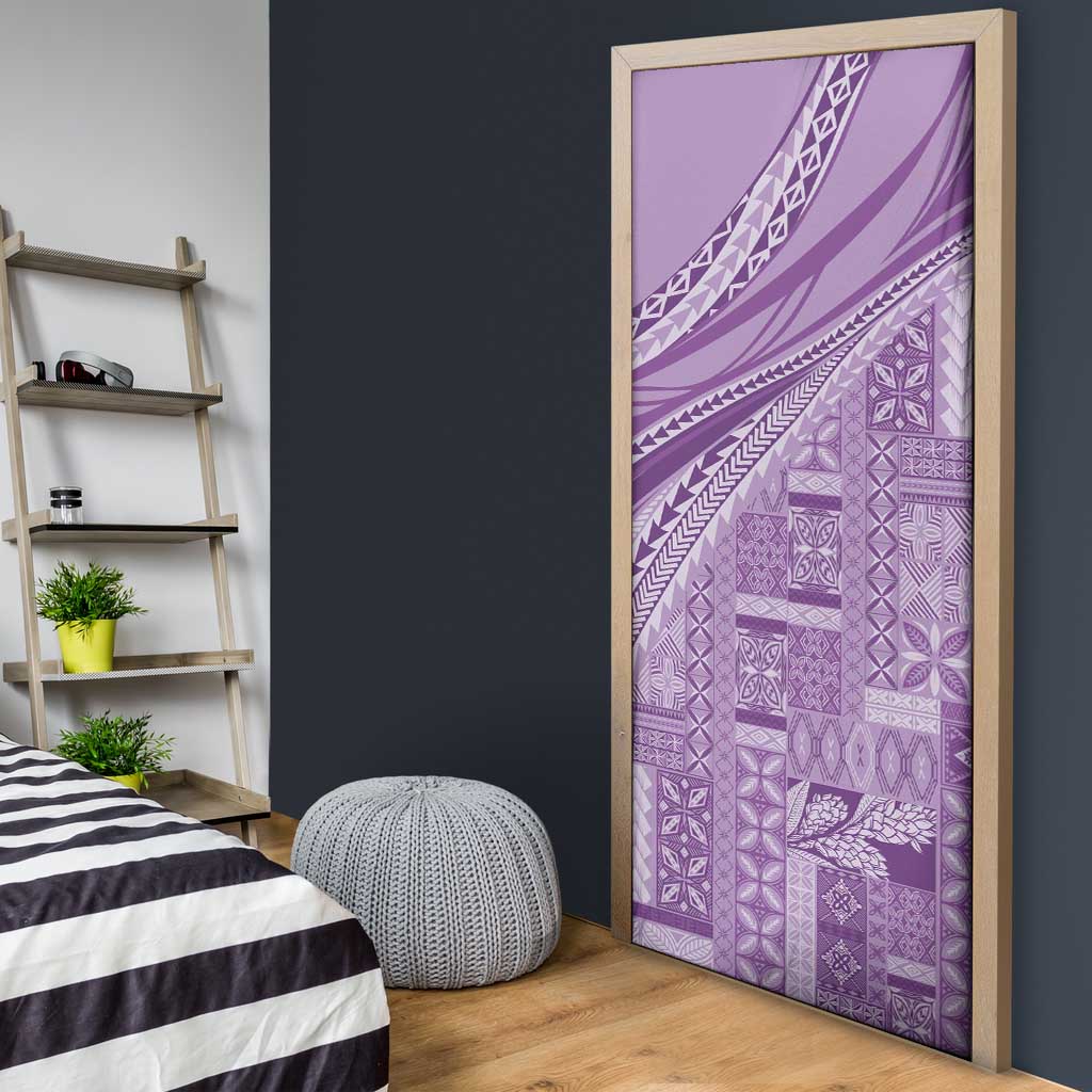 Pasifika Women's Day - Samoa Siapo Malu Tattoo Inspired Door Cover Lavender LT7 - Polynesian Pride
