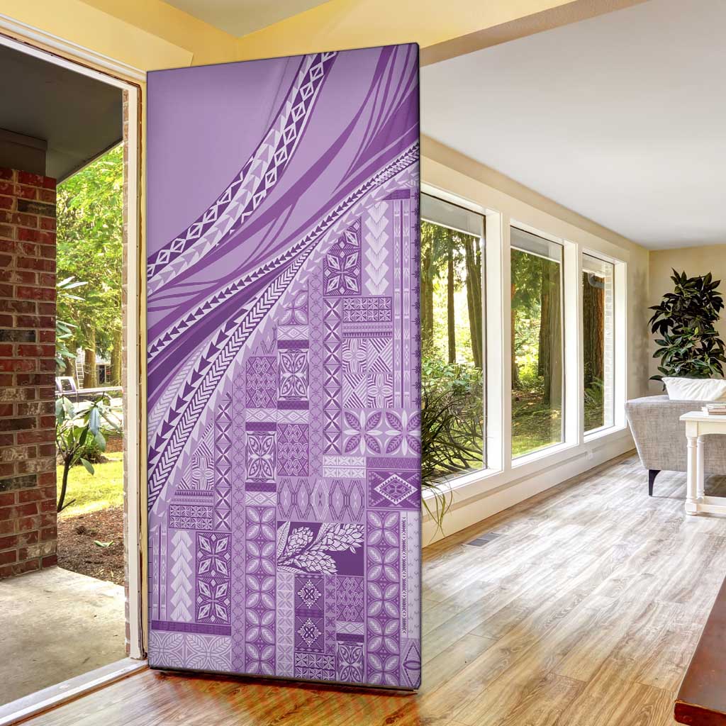 Pasifika Women's Day - Samoa Siapo Malu Tattoo Inspired Door Cover Lavender LT7 - Polynesian Pride