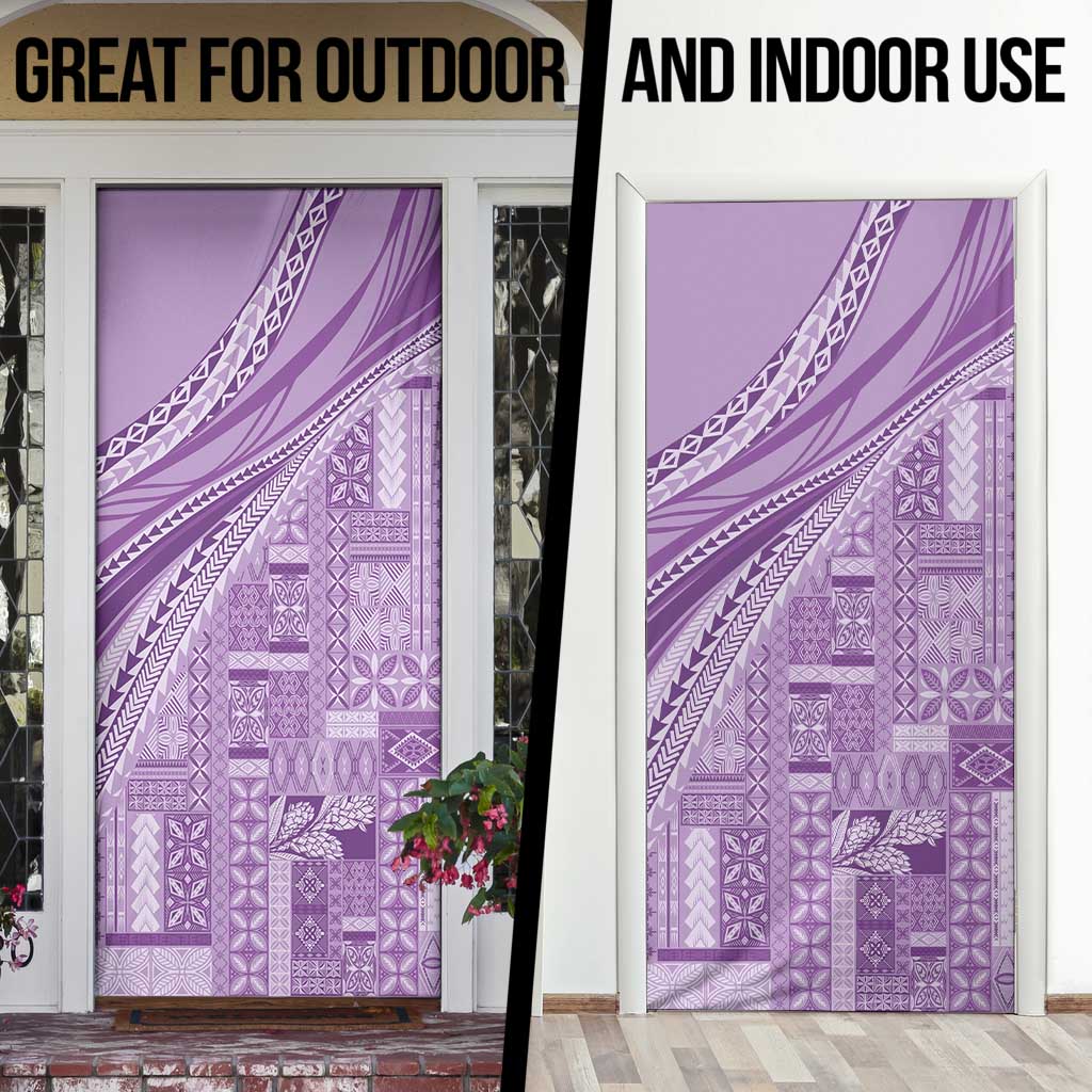 Pasifika Women's Day - Samoa Siapo Malu Tattoo Inspired Door Cover Lavender LT7 - Polynesian Pride
