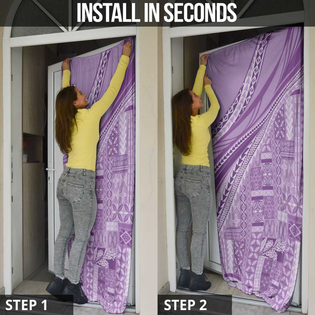 Pasifika Women's Day - Samoa Siapo Malu Tattoo Inspired Door Cover Lavender LT7 - Polynesian Pride
