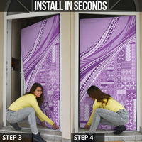 Pasifika Women's Day - Samoa Siapo Malu Tattoo Inspired Door Cover Lavender LT7 - Polynesian Pride