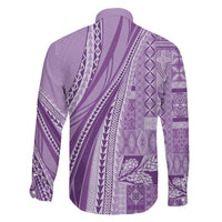 Pasifika Women's Day - Samoa Siapo Malu Tattoo Inspired Family Matching Off Shoulder Maxi Dress and Hawaiian Shirt Lavender