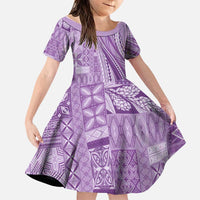 Pasifika Women's Day - Samoa Siapo Malu Tattoo Inspired Family Matching Tank Maxi Dress and Hawaiian Shirt Lavender