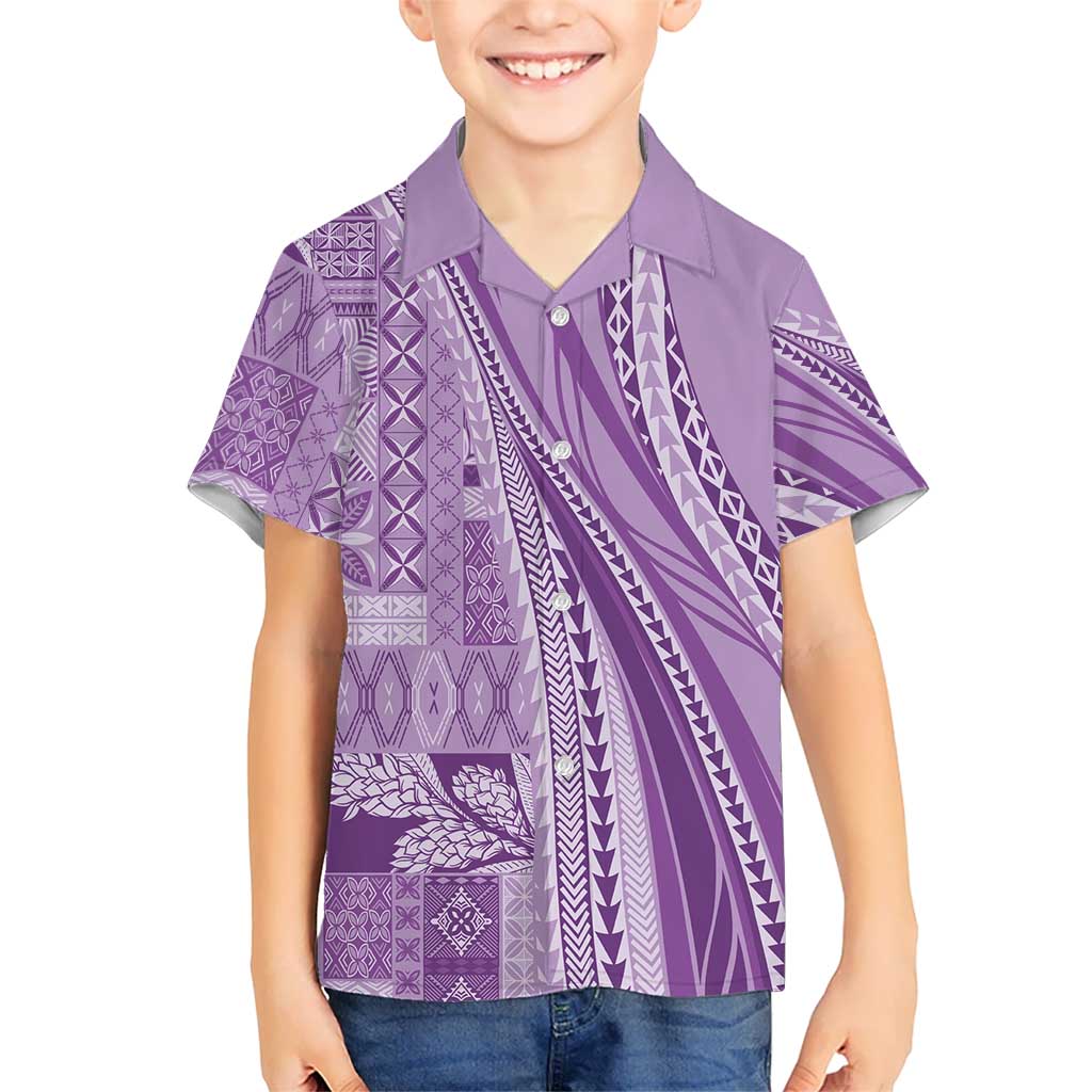 Pasifika Women's Day - Samoa Siapo Malu Tattoo Inspired Family Matching Tank Maxi Dress and Hawaiian Shirt Lavender