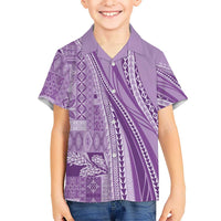 Pasifika Women's Day - Samoa Siapo Malu Tattoo Inspired Family Matching Tank Maxi Dress and Hawaiian Shirt Lavender