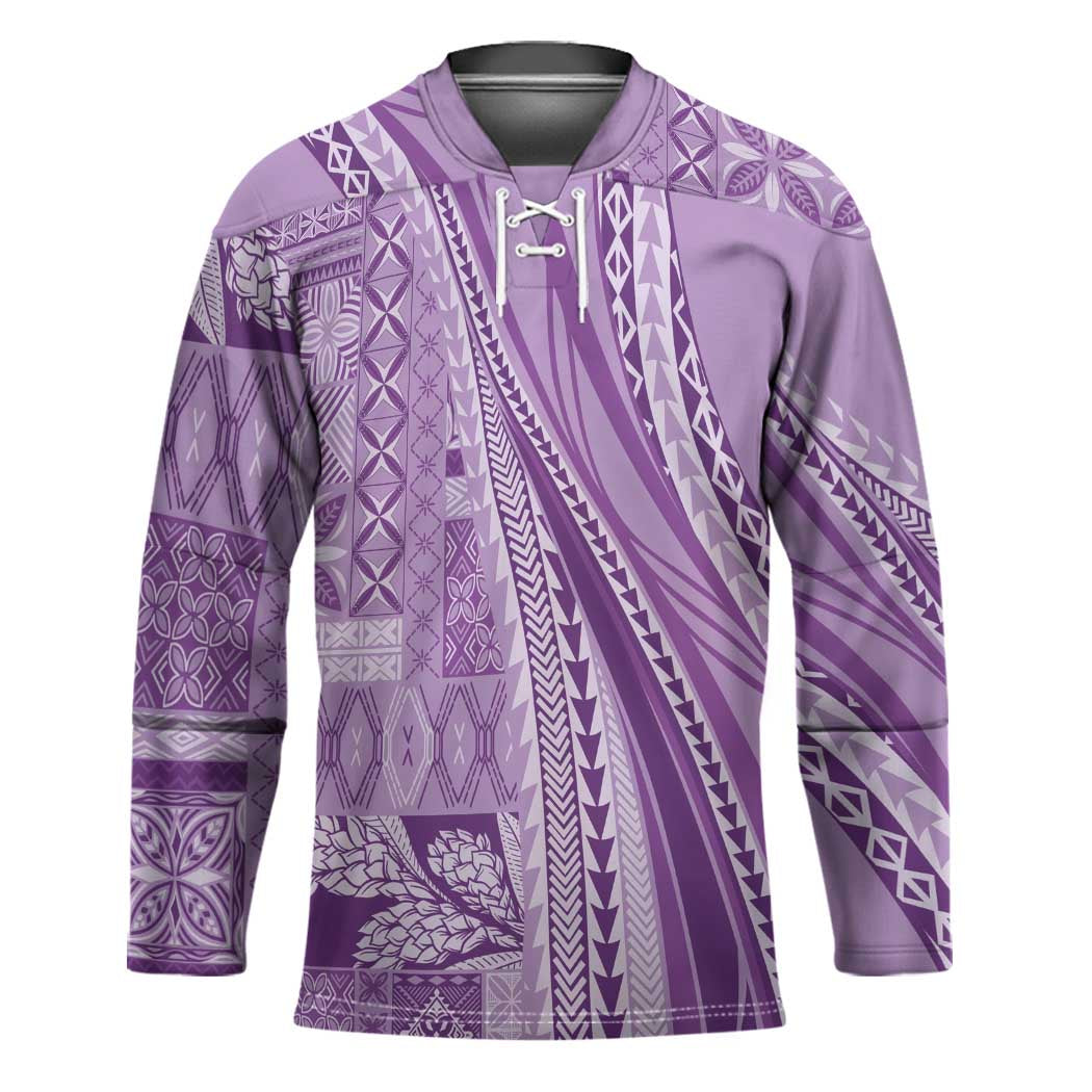 Pasifika Women's Day - Samoa Siapo Malu Tattoo Inspired Hockey Jersey Lavender LT7 Unisex Lavender - Polynesian Pride