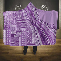 Pasifika Women's Day - Samoa Siapo Malu Tattoo Inspired Hooded Blanket Lavender LT7 - Polynesian Pride