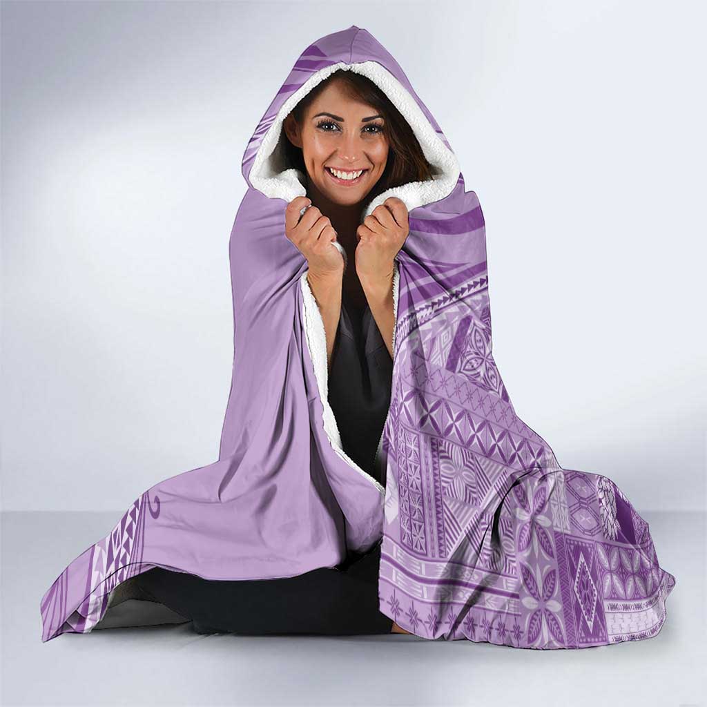 Pasifika Women's Day - Samoa Siapo Malu Tattoo Inspired Hooded Blanket Lavender LT7 - Polynesian Pride