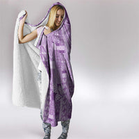 Pasifika Women's Day - Samoa Siapo Malu Tattoo Inspired Hooded Blanket Lavender LT7 - Polynesian Pride