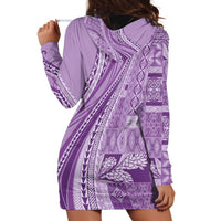 Pasifika Women's Day - Samoa Siapo Malu Tattoo Inspired Hoodie Dress Lavender