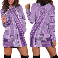 Pasifika Women's Day - Samoa Siapo Malu Tattoo Inspired Hoodie Dress Lavender