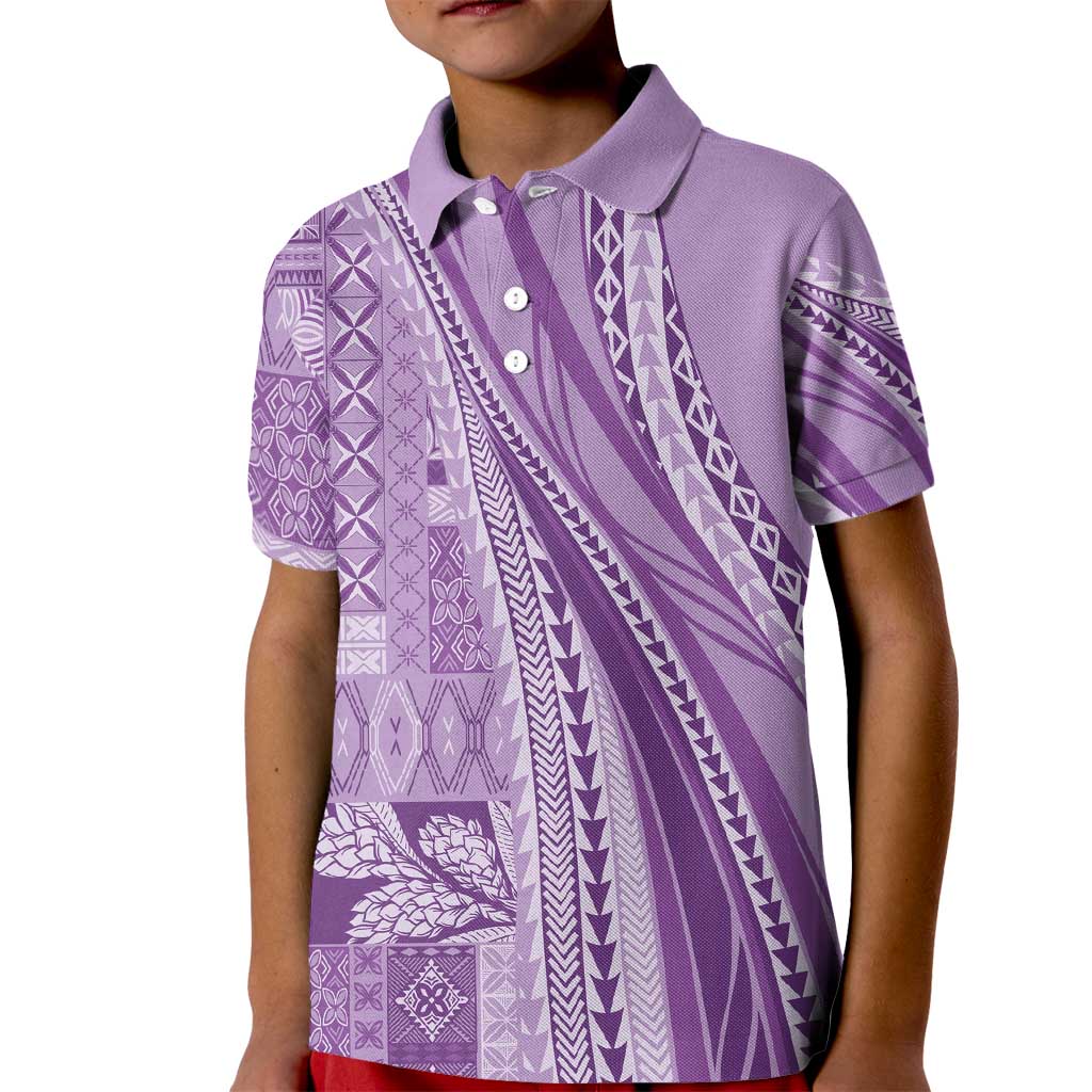 Pasifika Women's Day - Samoa Siapo Malu Tattoo Inspired Kid Polo Shirt Lavender LT7 Kid Lavender - Polynesian Pride