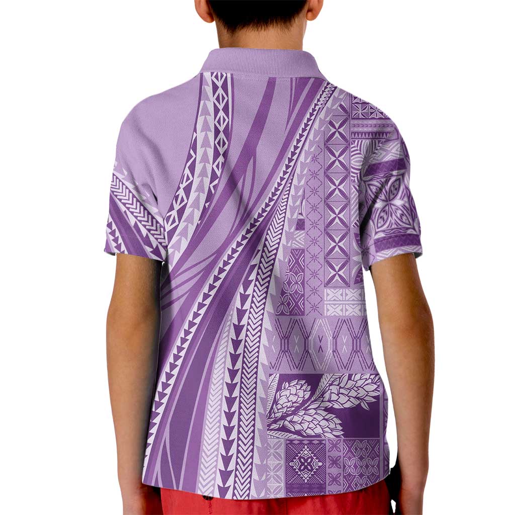 Pasifika Women's Day - Samoa Siapo Malu Tattoo Inspired Kid Polo Shirt Lavender LT7 - Polynesian Pride