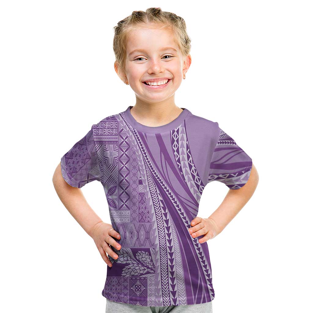 Pasifika Women's Day - Samoa Siapo Malu Tattoo Inspired Kid T Shirt Lavender LT7 Lavender - Polynesian Pride
