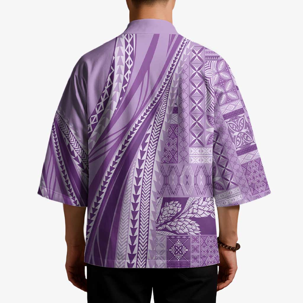 Pasifika Women's Day - Samoa Siapo Malu Tattoo Inspired Kimono Lavender LT7 - Polynesian Pride