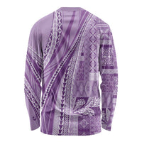 Pasifika Women's Day - Samoa Siapo Malu Tattoo Inspired Long Sleeve Shirt Lavender LT7 - Polynesian Pride