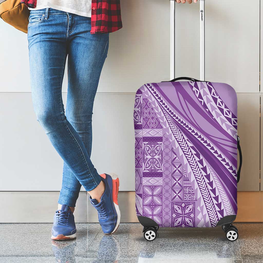 Pasifika Women's Day - Samoa Siapo Malu Tattoo Inspired Luggage Cover Lavender LT7 - Polynesian Pride